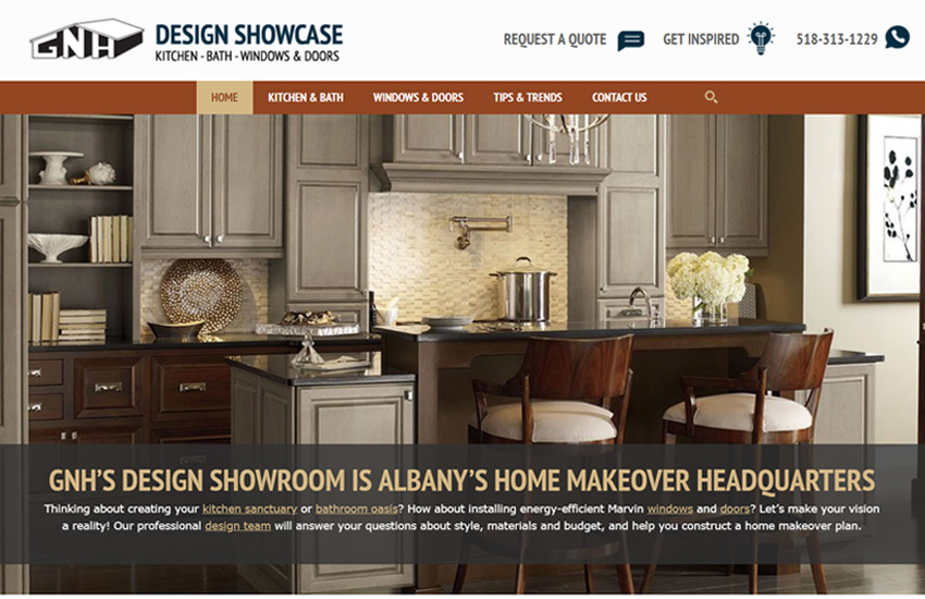 GNH Design Showcase web site (gnhinstalls.com).