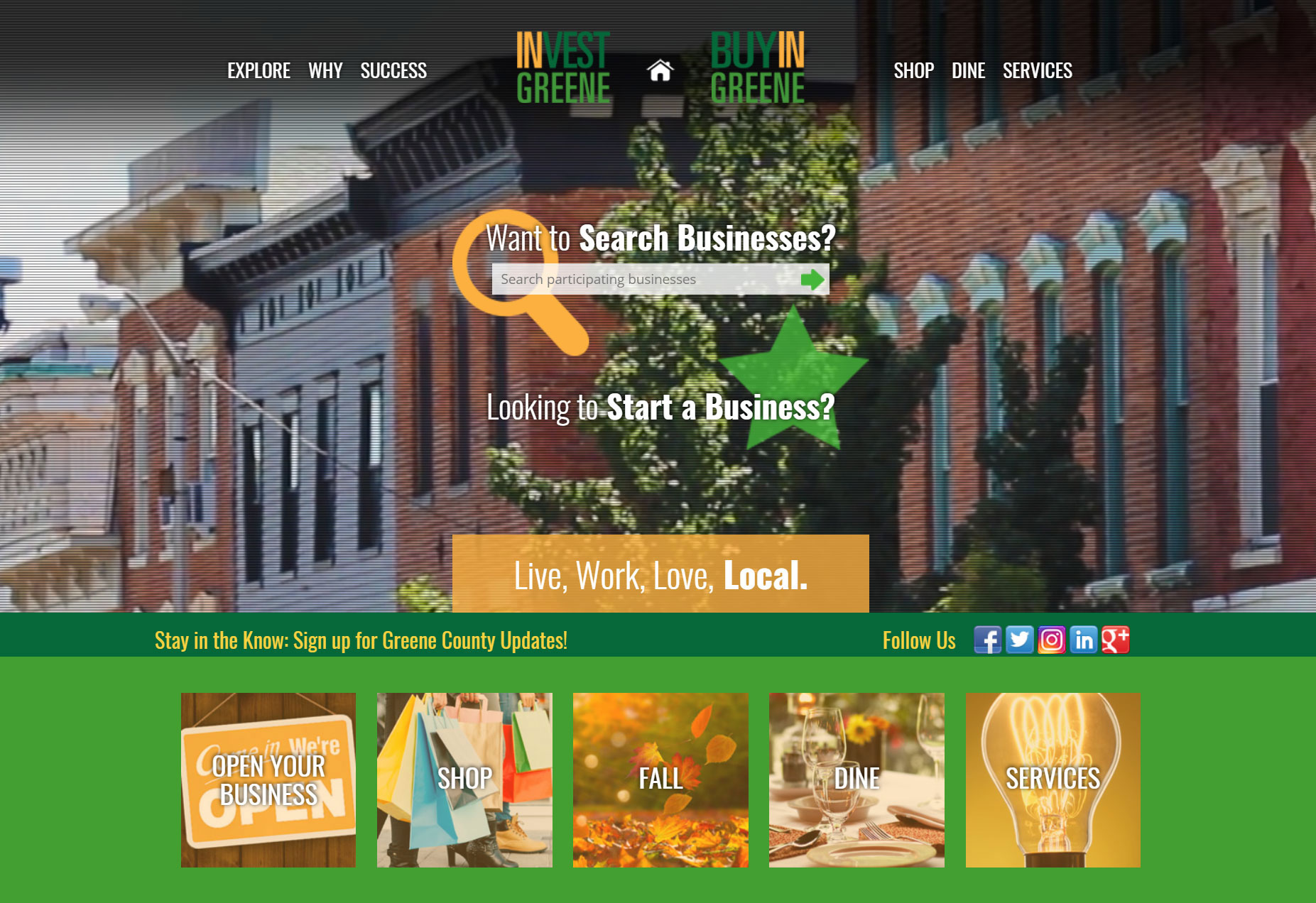 Image of the Buy In Greene Website